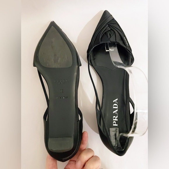 Like New PRADA Rose Satin Cut Out Ballerina Flats - Picture 11 of 12